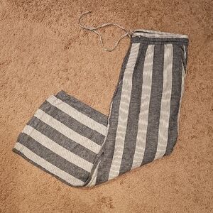 Old Navy Gray and White Striped Joggers